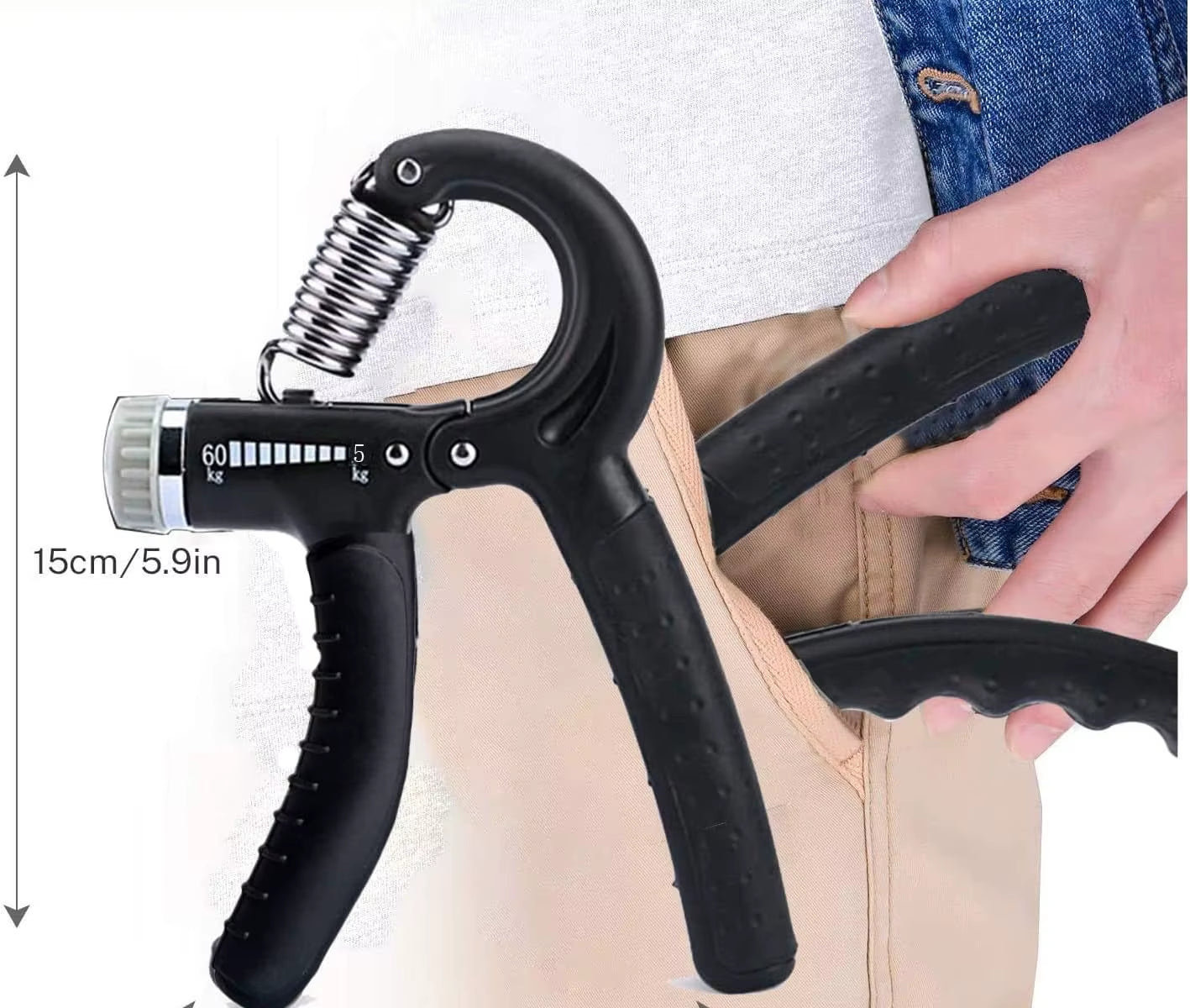 Hand Grip Strengthener, Grip Strength Trainer, 22-132 Lbs Adjustable Resistance Forearm Exerciser Workout for Rehabilitation